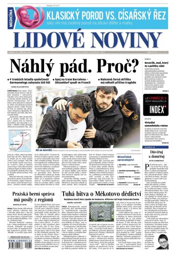 Obálka e-magazínu Lidové noviny 25.3.2015