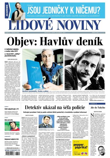 Obálka e-magazínu Lidové noviny 21.6.2016