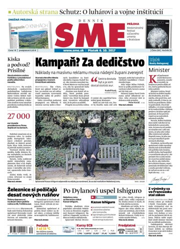 Obálka e-magazínu SME 6.10.2017