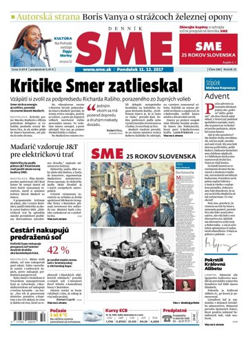 Obálka e-magazínu SME 11.12.2017