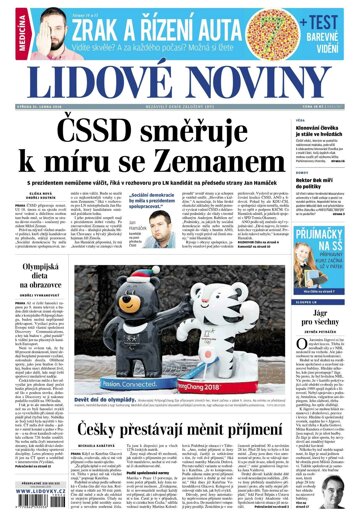 Obálka e-magazínu Lidové noviny 31.1.2018