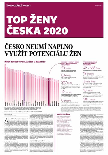 Obálka e-magazínu Hospodářské noviny - příloha 018 - 27.1.2021 příloha TOP ženy Česka 2020