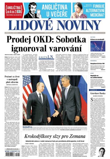 Obálka e-magazínu Lidové noviny 30.9.2015