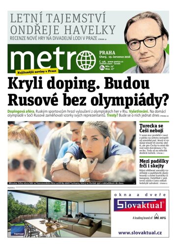 Obálka e-magazínu deník METRO 19.7.2016