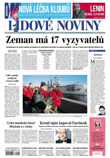 Obálka e-magazínu Lidové noviny 8.11.2017