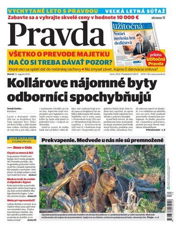 Obálka e-magazínu Pravda 23. 08. 2022