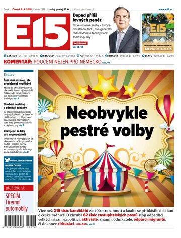 Obálka e-magazínu E15 6.9.2018