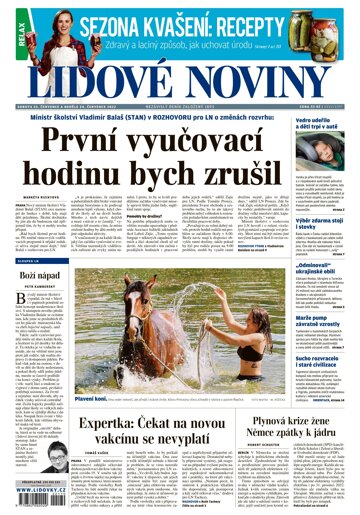 Obálka e-magazínu Lidové noviny 23.7.2022