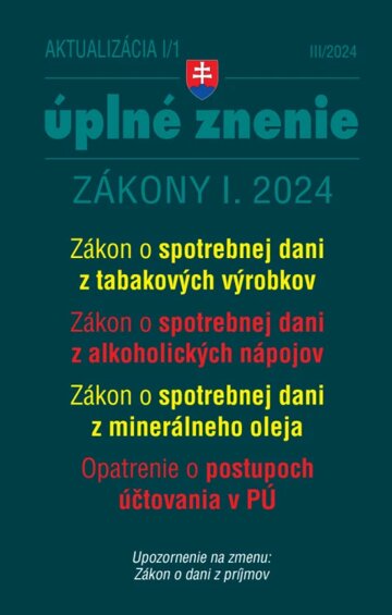 Obálka knihy Aktualizácia I/1 / 2024 - daňové a účtovné zákony