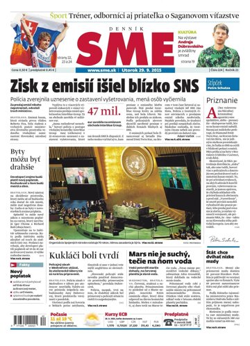 Obálka e-magazínu SME 29/9/2015