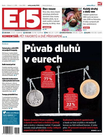 Obálka e-magazínu E15 3.2.2016