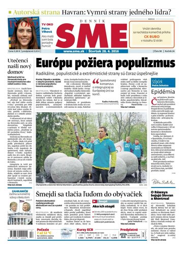 Obálka e-magazínu SME 28.4.2016