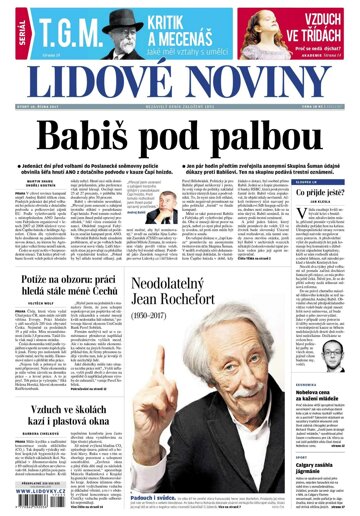 Obálka e-magazínu Lidové noviny 10.10.2017