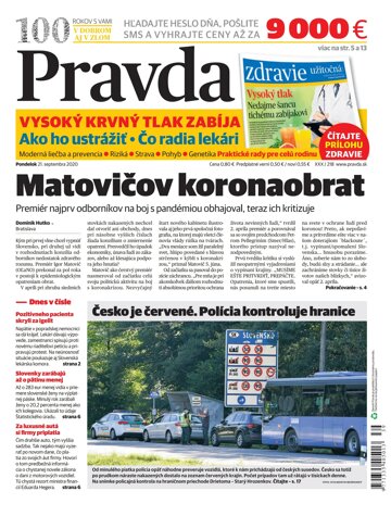 Obálka e-magazínu Pravda 21. 9. 2020