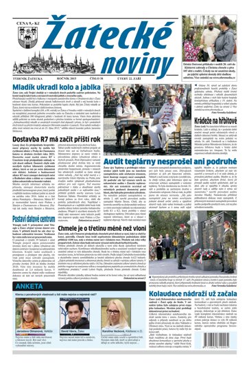 Obálka e-magazínu Žatecké noviny 38/2015