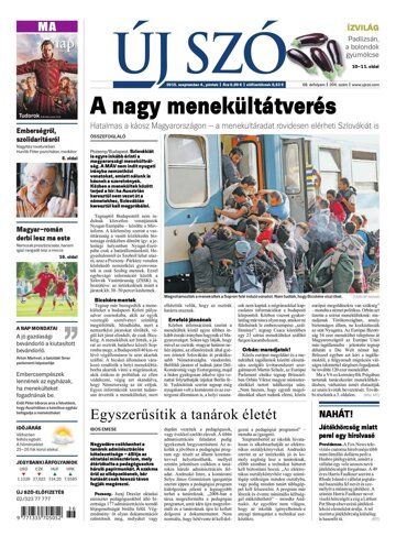 Obálka e-magazínu Új Szó 4.9.2015