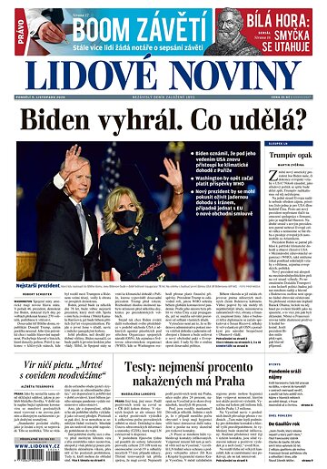 Obálka e-magazínu Lidové noviny 9.11.2020