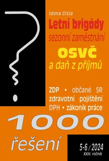 Obálka knihy 1000 řešení č. 5-6 / 2024 - Letní brigády studentů a sezonní zaměstnání