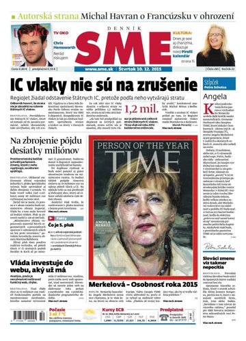 Obálka e-magazínu SME 10.12.2015