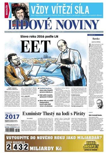 Obálka e-magazínu Lidové noviny 30.12.2016