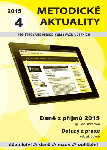 Obálka e-magazínu Metodické aktuality Svazu účetních 4/2015