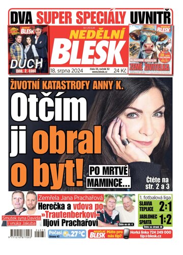 Obálka e-magazínu Nedělní Blesk 18.8.2024