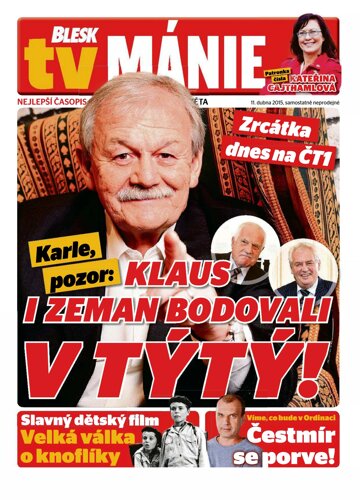 Obálka e-magazínu Blesk Tv manie 11.4.2015