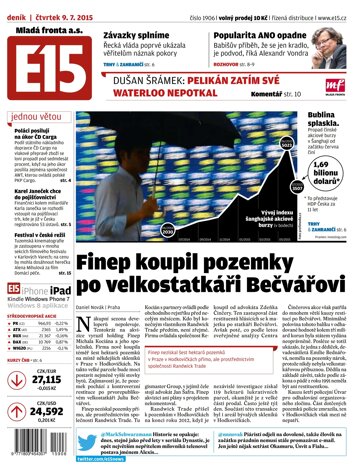 Obálka e-magazínu E15 9.7.2015