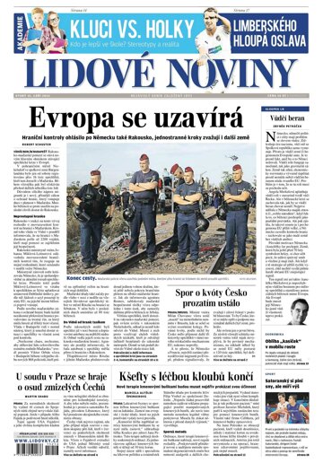 Obálka e-magazínu Lidové noviny 15.9.2015