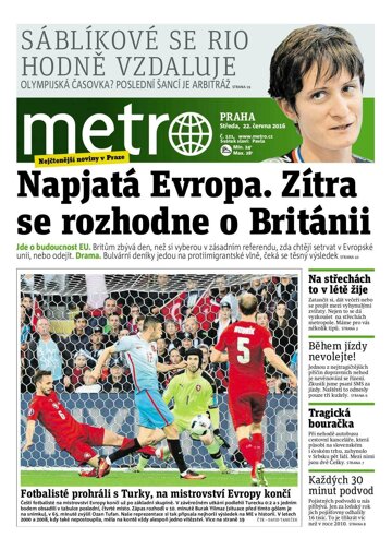 Obálka e-magazínu deník METRO 22.6.2016