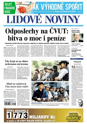 Obálka e-magazínu Lidové noviny 22.9.2016