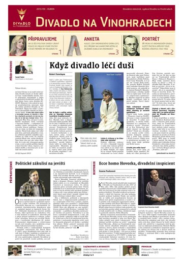 Obálka e-magazínu Hospodářské noviny - příloha 069 - 9.4.2015 Divadlo na Vinohradech