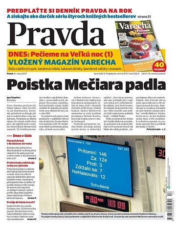 Obálka e-magazínu Pravda 31.3.2017