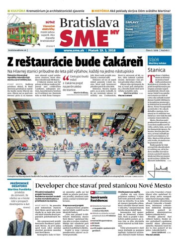 Obálka e-magazínu SME Bratislava 19/1/2018