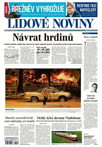 Obálka e-magazínu Lidové noviny 8.8.2018