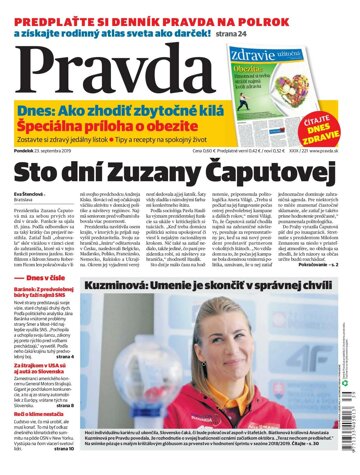 Obálka e-magazínu Pravda 23. 9. 2019