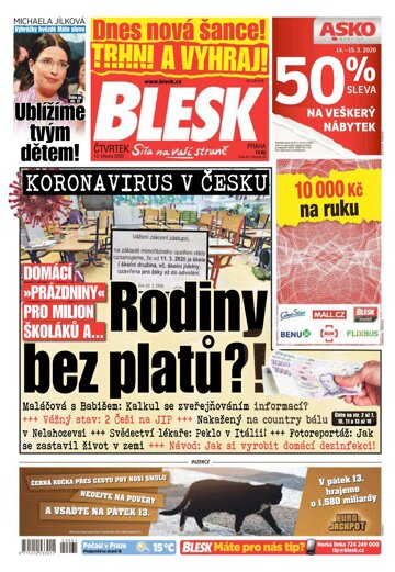 Obálka e-magazínu Blesk 12.3.2020