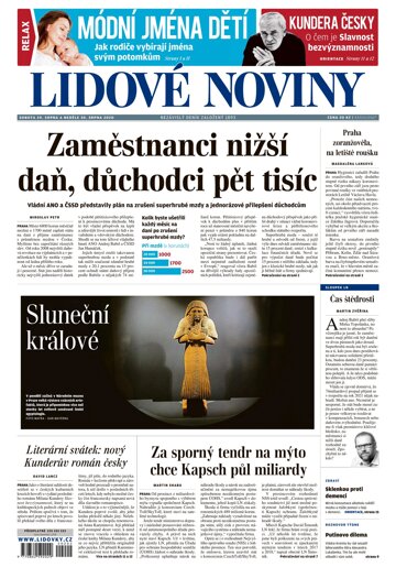 Obálka e-magazínu Lidové noviny 29.8.2020