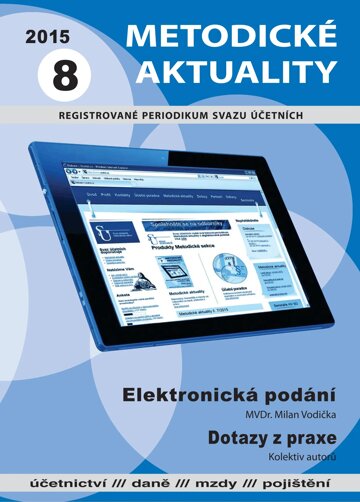 Obálka e-magazínu Metodické aktuality Svazu účetních 8/2015