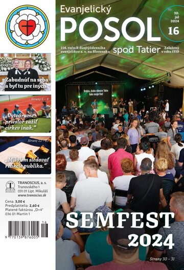 Obálka e-magazínu Evanjelický posol spod Tatier 16/2024