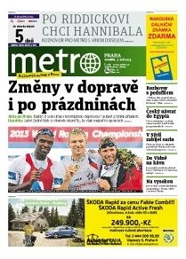 Obálka e-magazínu deník METRO 2.9.2013