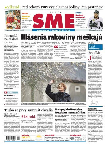 Obálka e-magazínu SME 20.12.2014