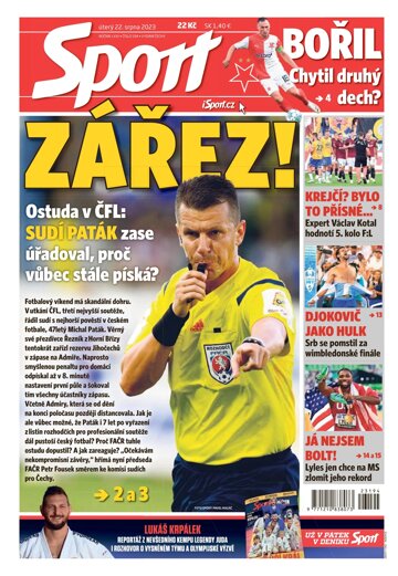 Obálka e-magazínu Sport 22.8.2023