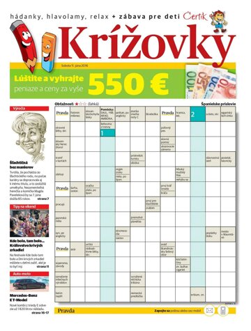 Obálka e-magazínu Krížovky 11. 6. 2016