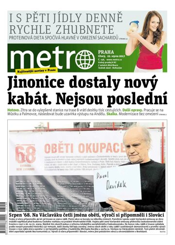 Obálka e-magazínu deník METRO 22.8.2017