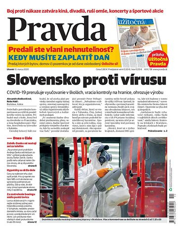 Obálka e-magazínu Pravda 10. 3. 2020