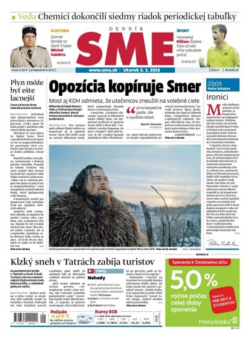 Obálka e-magazínu SME 5.1.2016