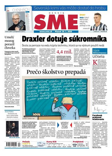 Obálka e-magazínu SME 29.1.2016