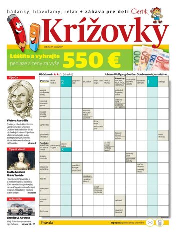 Obálka e-magazínu Krížovky 17. 6. 2017