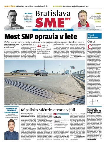 Obálka e-magazínu SME MY Bratislava 30/6/2017